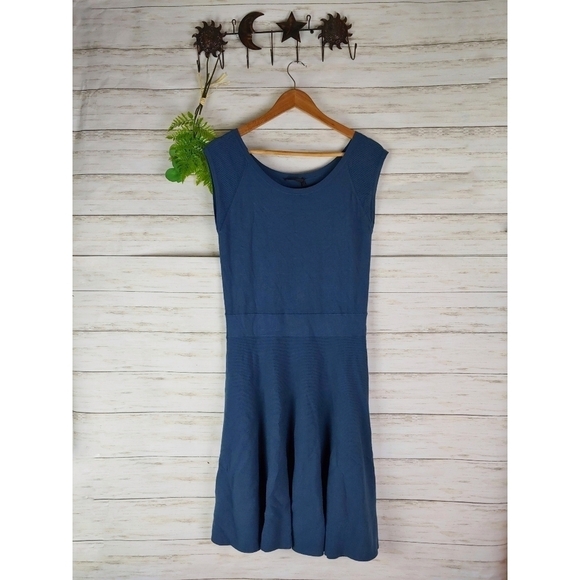 Donna Karan New York Italian Yarn Knit Teal Dress - Picture 1 of 5